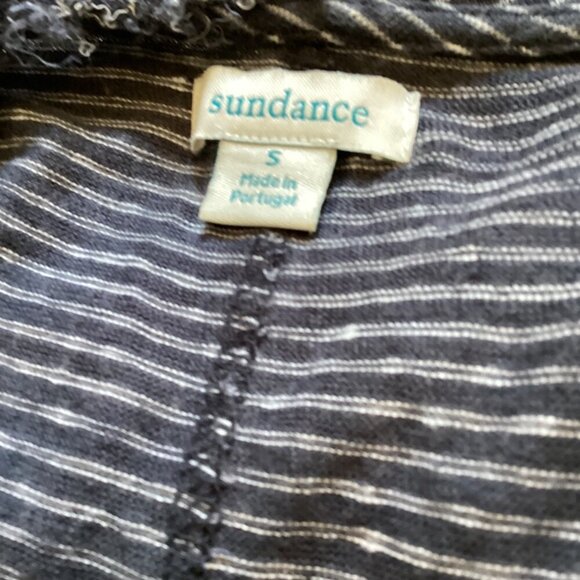 Sundance Women's Striped Sleeveless‎ Linen Top Size Small Frayed Edge - Picture 2 of 8